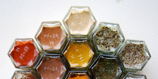 Upcycled Hexagonal Honey Jar Spice Rack